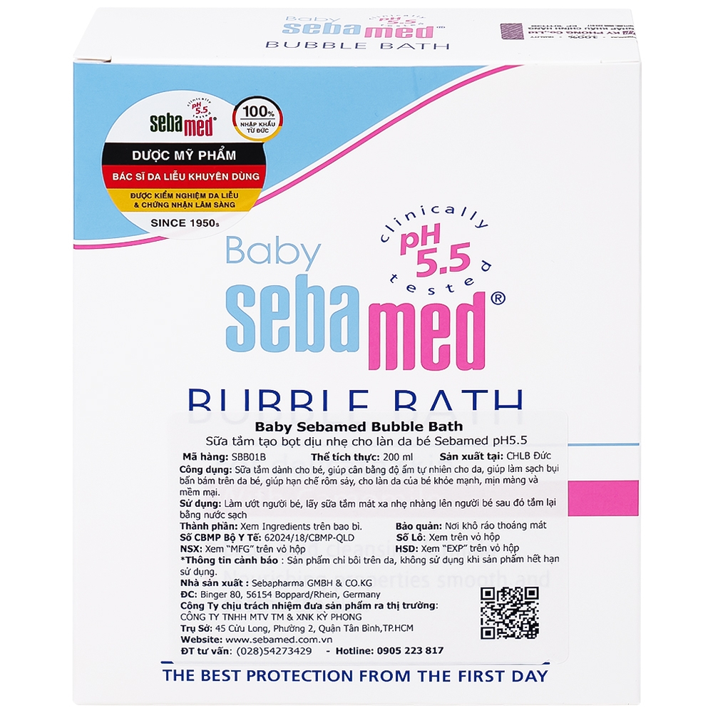 Hình ảnh Sữa tắm Baby Sebamed Bubble Bath pH5.5 giúp làm sạch bụi bẩn bám trên da bé (200ml)