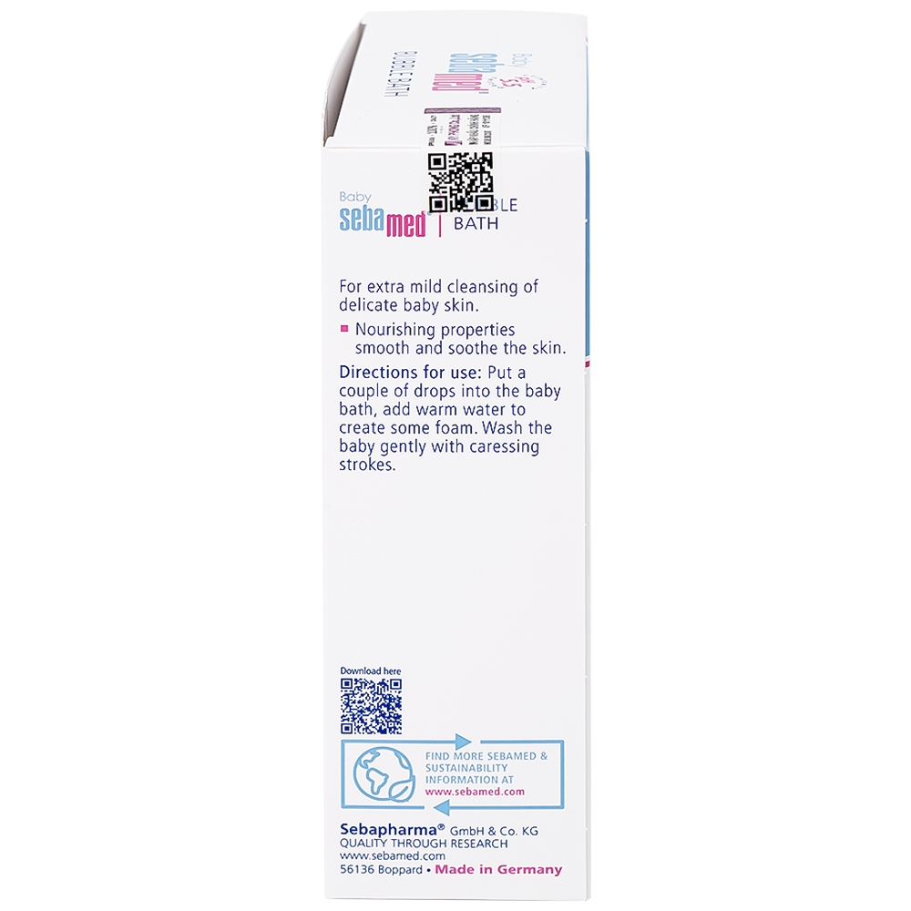 Hình ảnh Sữa tắm Baby Sebamed Bubble Bath pH5.5 giúp làm sạch bụi bẩn bám trên da bé (200ml)
