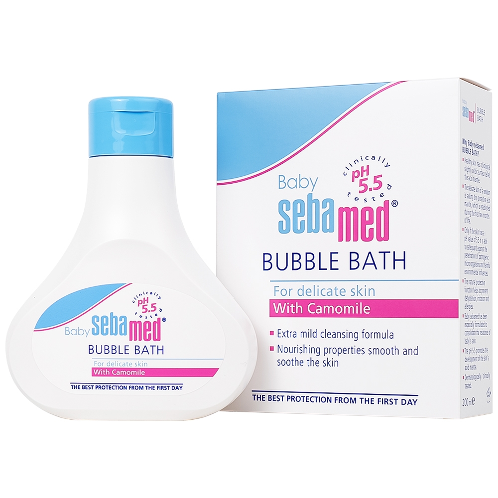Hình ảnh Sữa tắm Baby Sebamed Bubble Bath pH5.5 giúp làm sạch bụi bẩn bám trên da bé (200ml)