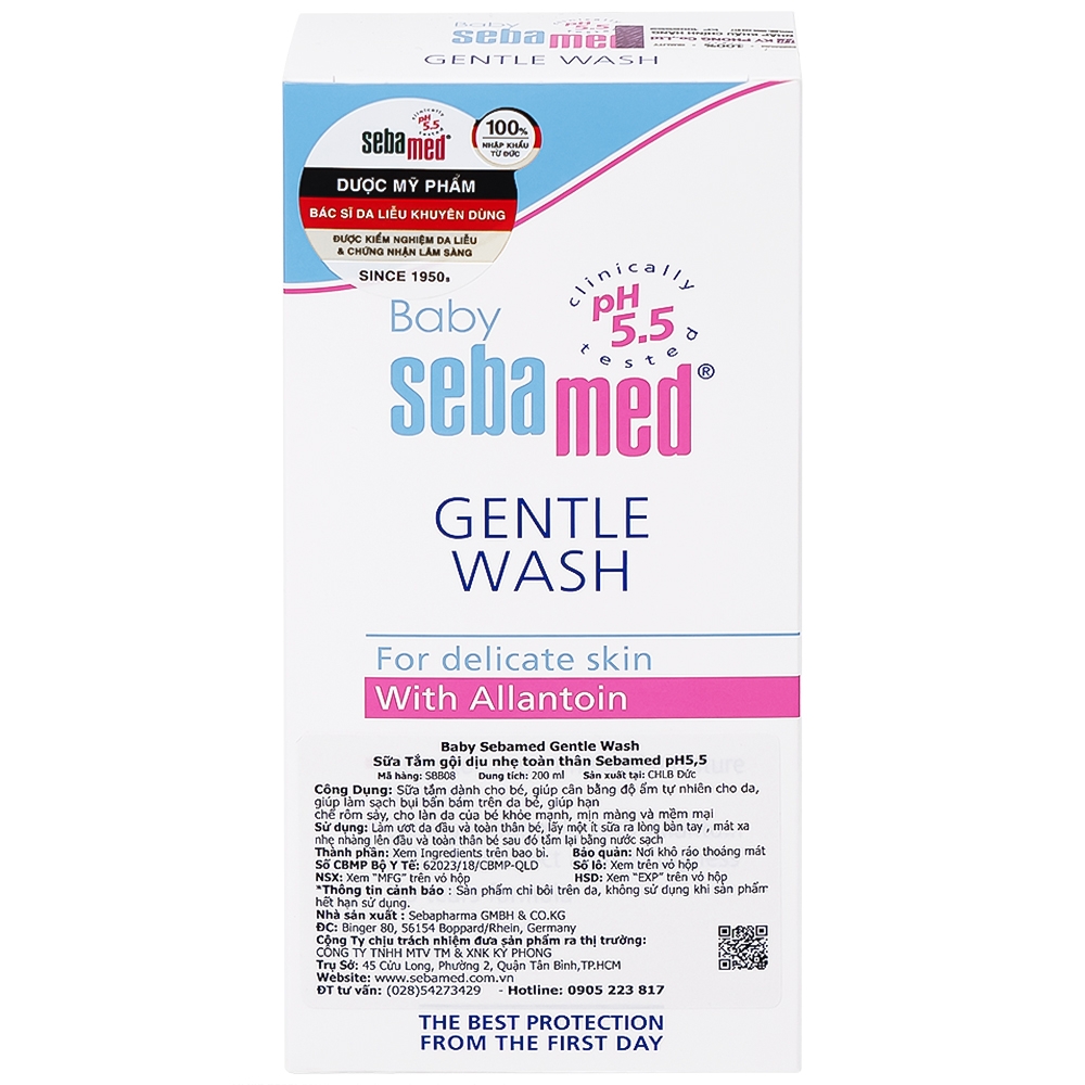 Hình ảnh Sữa tắm gội dịu nhẹ toàn thân Baby Sebamed Gentle Wash pH5.5 giúp làm sạch bụi bẩn bám trên da bé (200ml)