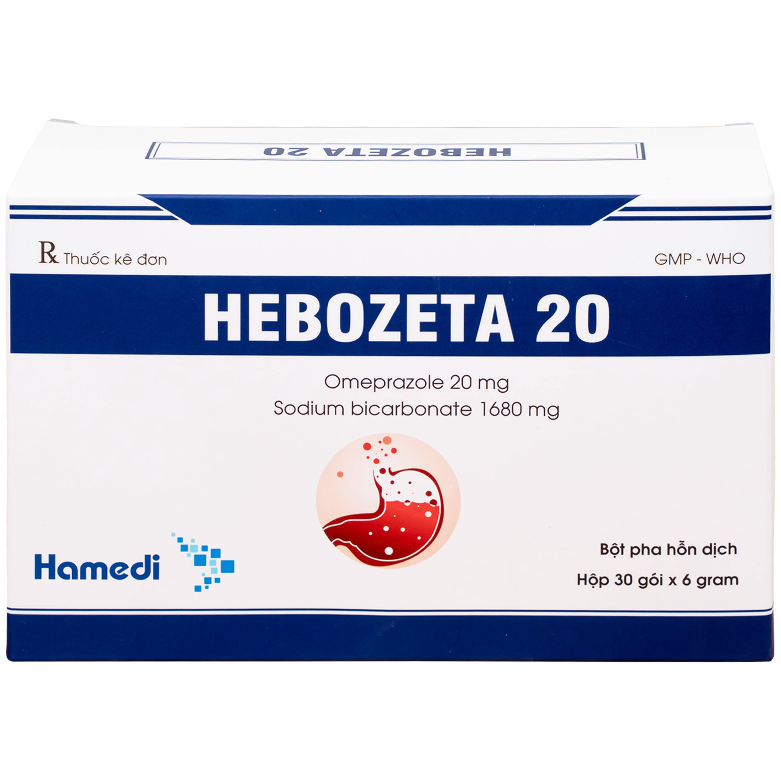 Hình ảnh Thuốc Hebozeta 20 Hamedi điều trị ngắn hạn loét tá tràng tiến triển (30 gói)