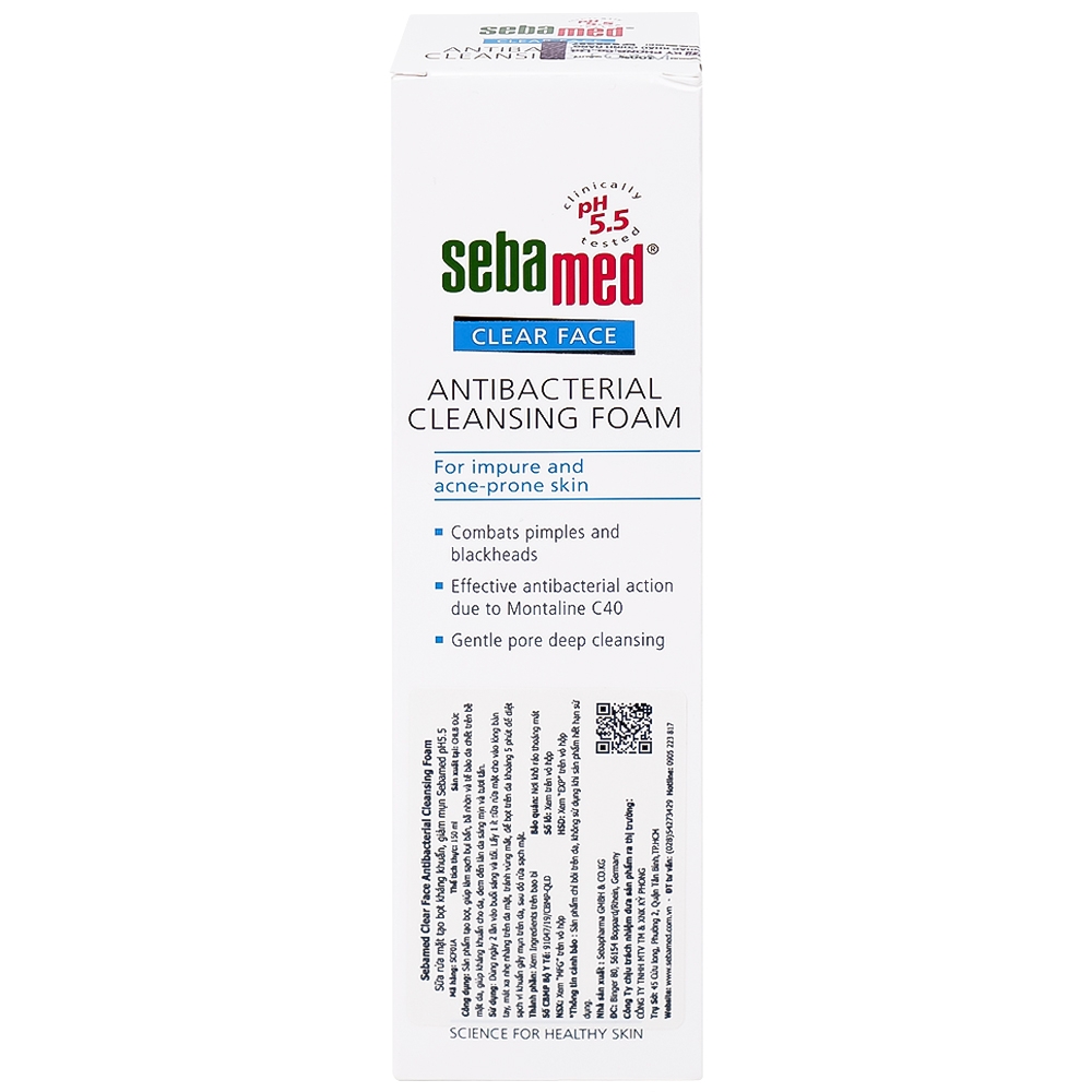 Hình ảnh Sữa rửa mặt Clear Face Antibacterial Cleansing Foam Sebamed giúp làm sạch bụi bẩn, bã nhờn và tế bào da chết (150ml)