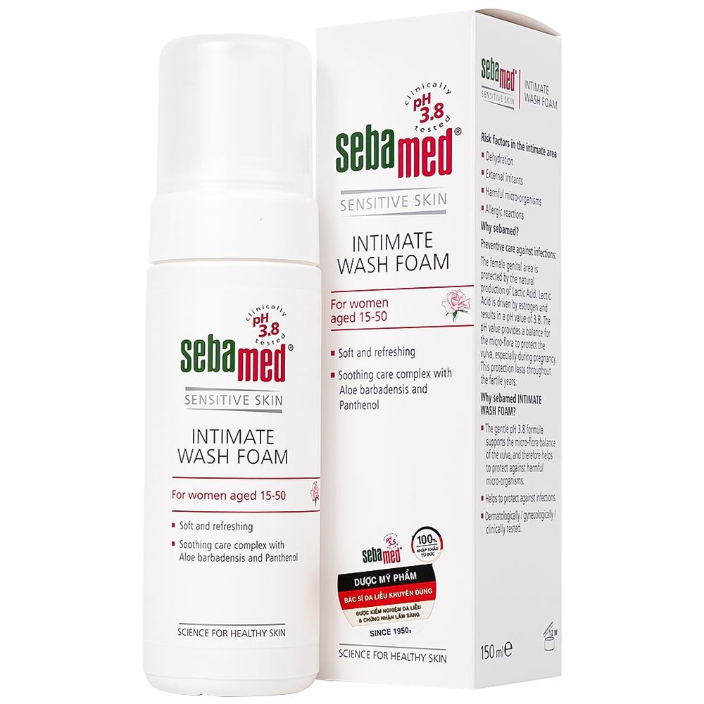 Hình ảnh Dung dịch vệ sinh phụ nữ Intimate Wash Foam Sebamed giúp làm sạch dịu nhẹ đa vùng kín, giúp ngăn mùi hôi (200ml)