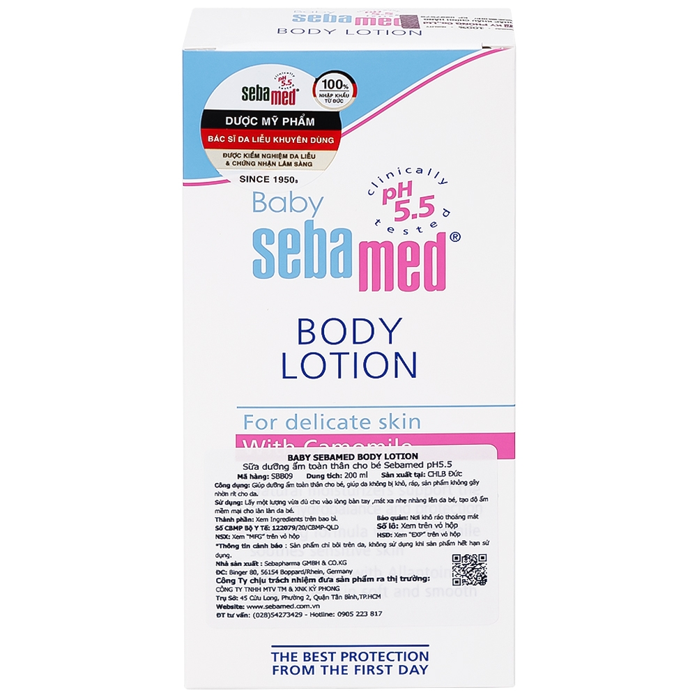 Hình ảnh Sữa dưỡng ẩm toàn thân cho bé Baby Sebamed Body Lotion ph 5.5 giúp da không bị khô ráp, dưỡng ẩm toàn thân (200ml)