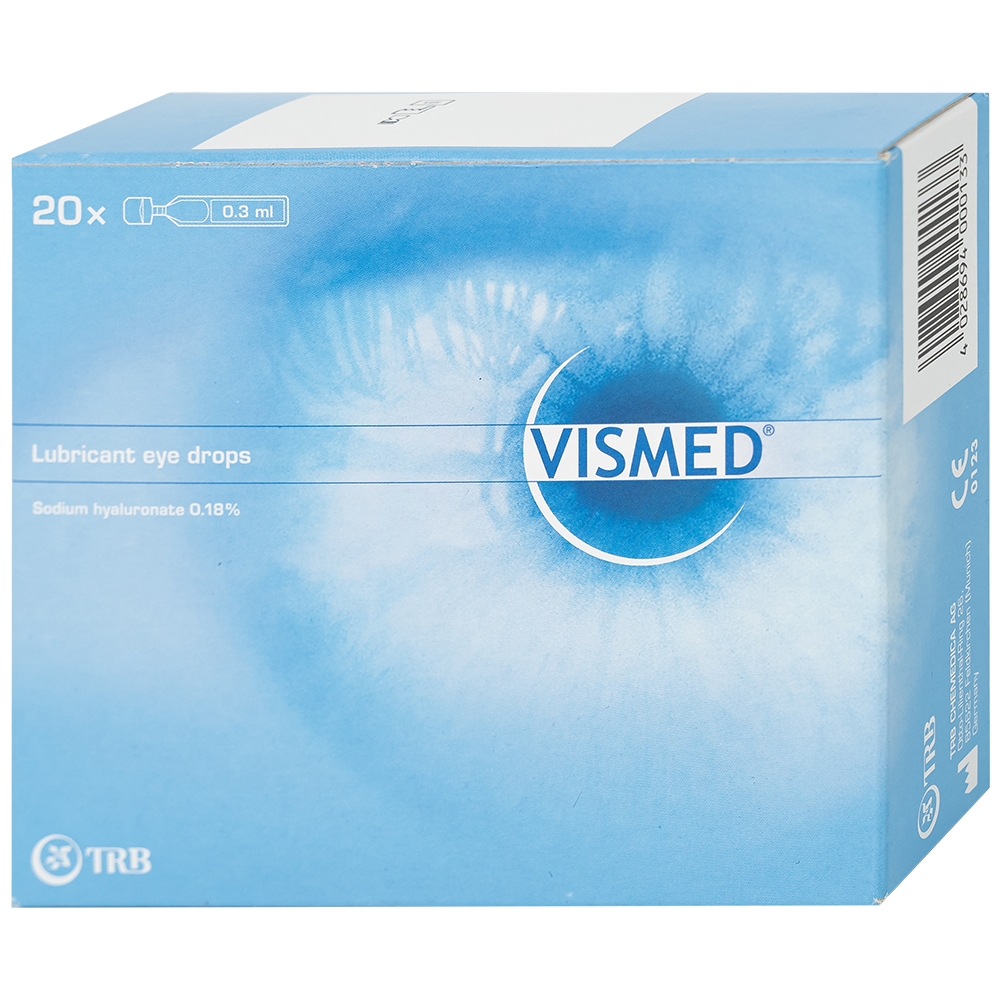 Hình ảnh Dung dịch nhỏ mắt Vismed TRB Chemedica dùng cho khô mắt hoặc tổn thương bề mặt nhãn cầu (20 ống x 0.3 ml)