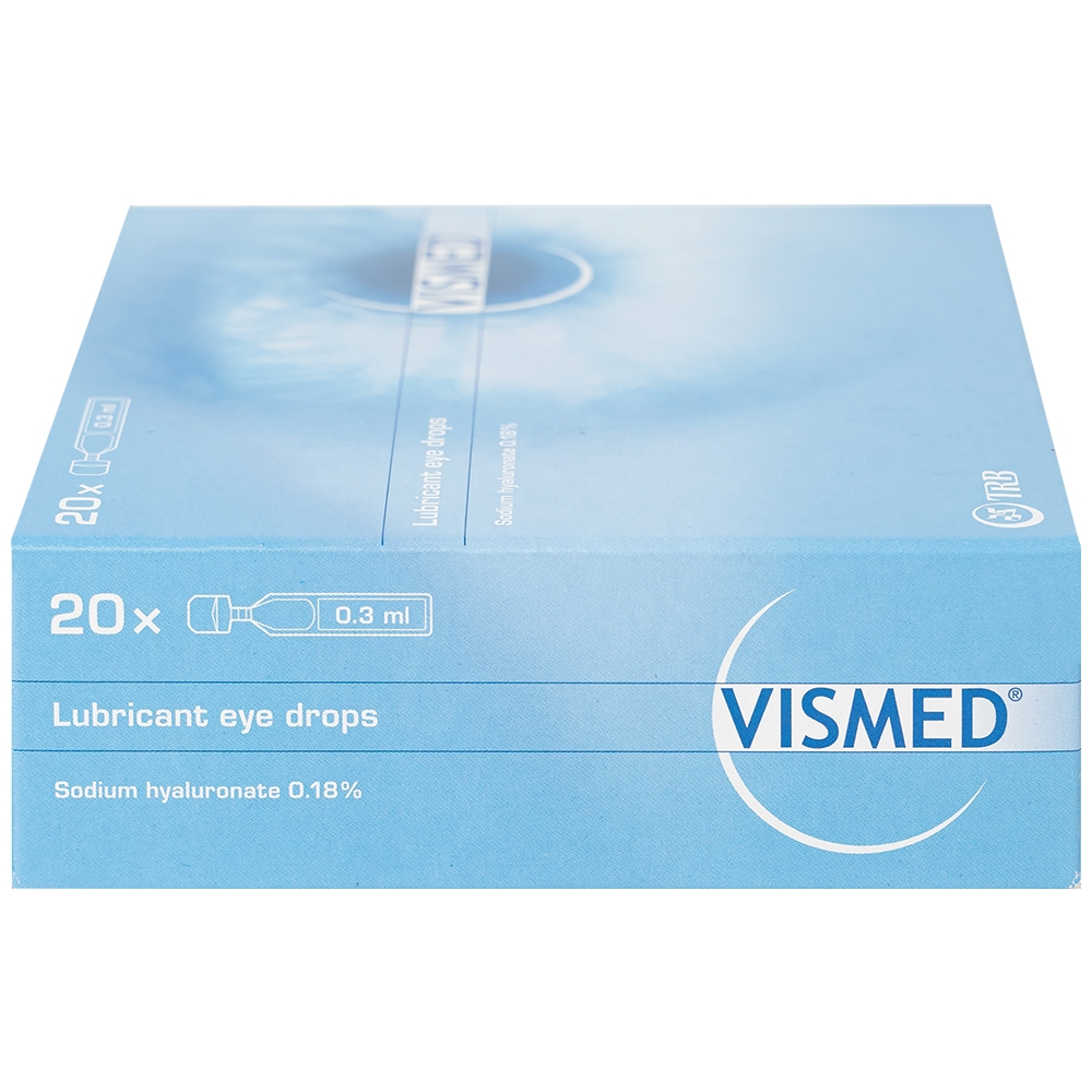 Hình ảnh Dung dịch nhỏ mắt Vismed TRB Chemedica dùng cho khô mắt hoặc tổn thương bề mặt nhãn cầu (20 ống x 0.3 ml)
