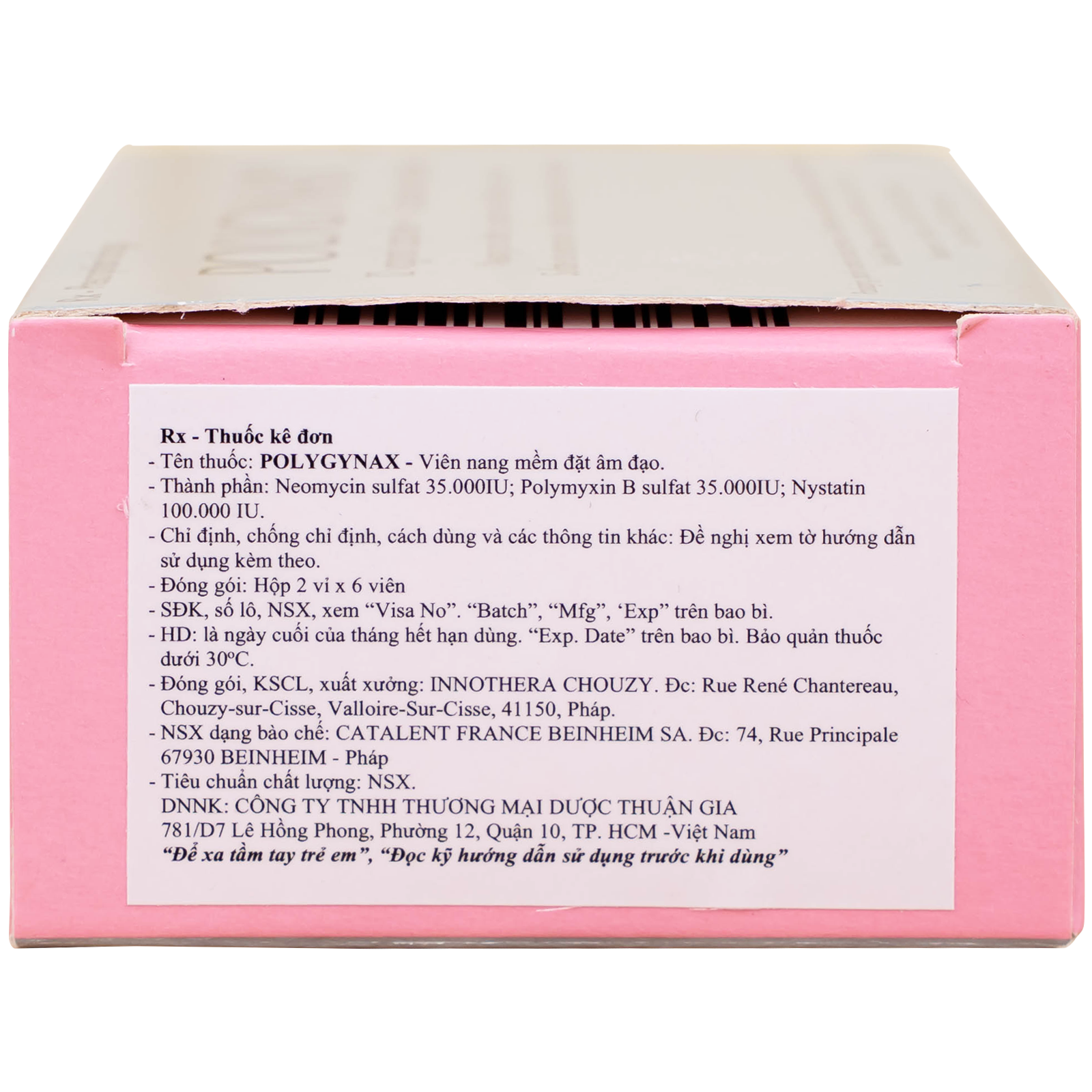 Hình ảnh Viên đặt âm đạo Polygynax Innothera Chouzy điều trị viêm âm đạo, âm hộ - âm đạo (2 vỉ x 6 viên)