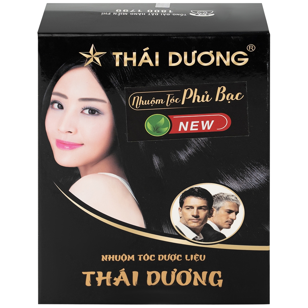 Hình ảnh Nhuộm tóc dược liệu Thái Dương nhuộm phần tóc bạc (5 gói)