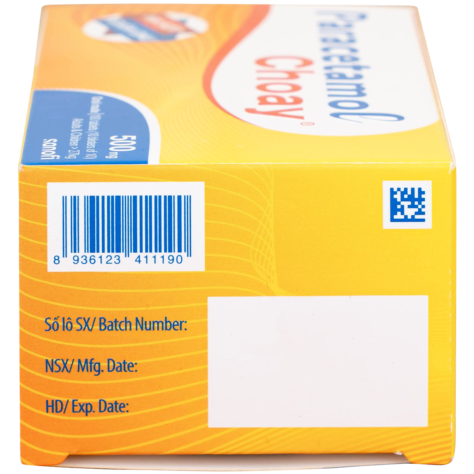 Hình ảnh Viên nén Paracetamol Choay 500mg Sanofi điều trị triệu chứng đau từ nhẹ đến vừa, sốt (10 vỉ x 10 viên)