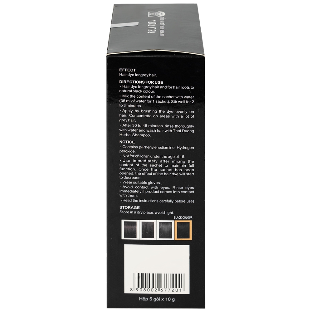 Hình ảnh Nhuộm tóc dược liệu Thái Dương nhuộm phần tóc bạc (5 gói)