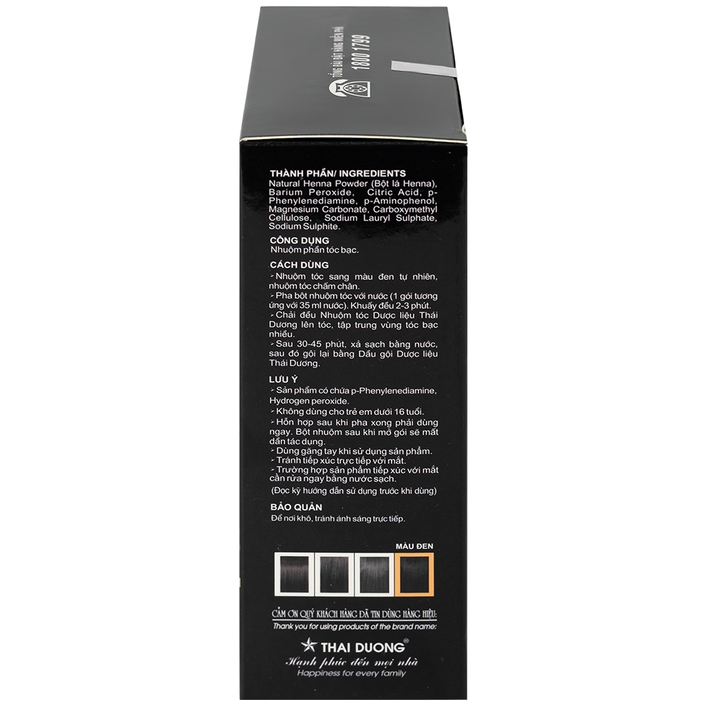 Hình ảnh Nhuộm tóc dược liệu Thái Dương nhuộm phần tóc bạc (5 gói)