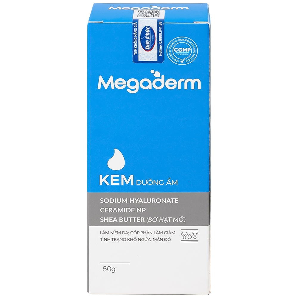 Hình ảnh Kem dưỡng ẩm Megaderm 50g CVI Pharma dưỡng ẩm, làm mềm da, giúp giảm tình trạng khô, nứt nẻ da (1 hộp x 1 chai)
