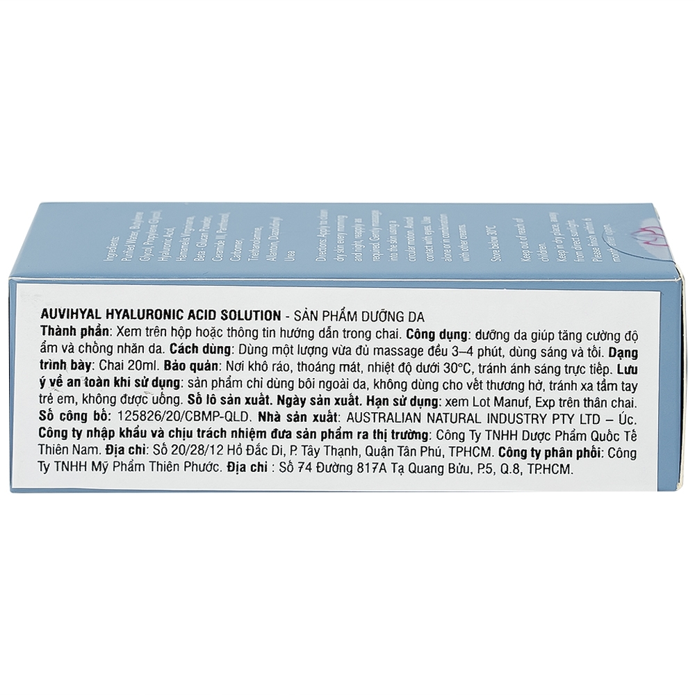 Hình ảnh Tinh chất Auvihyal Hyaluronic Acid Solution giúp tăng cường độ ẩm và chống nhăn da (20ml)