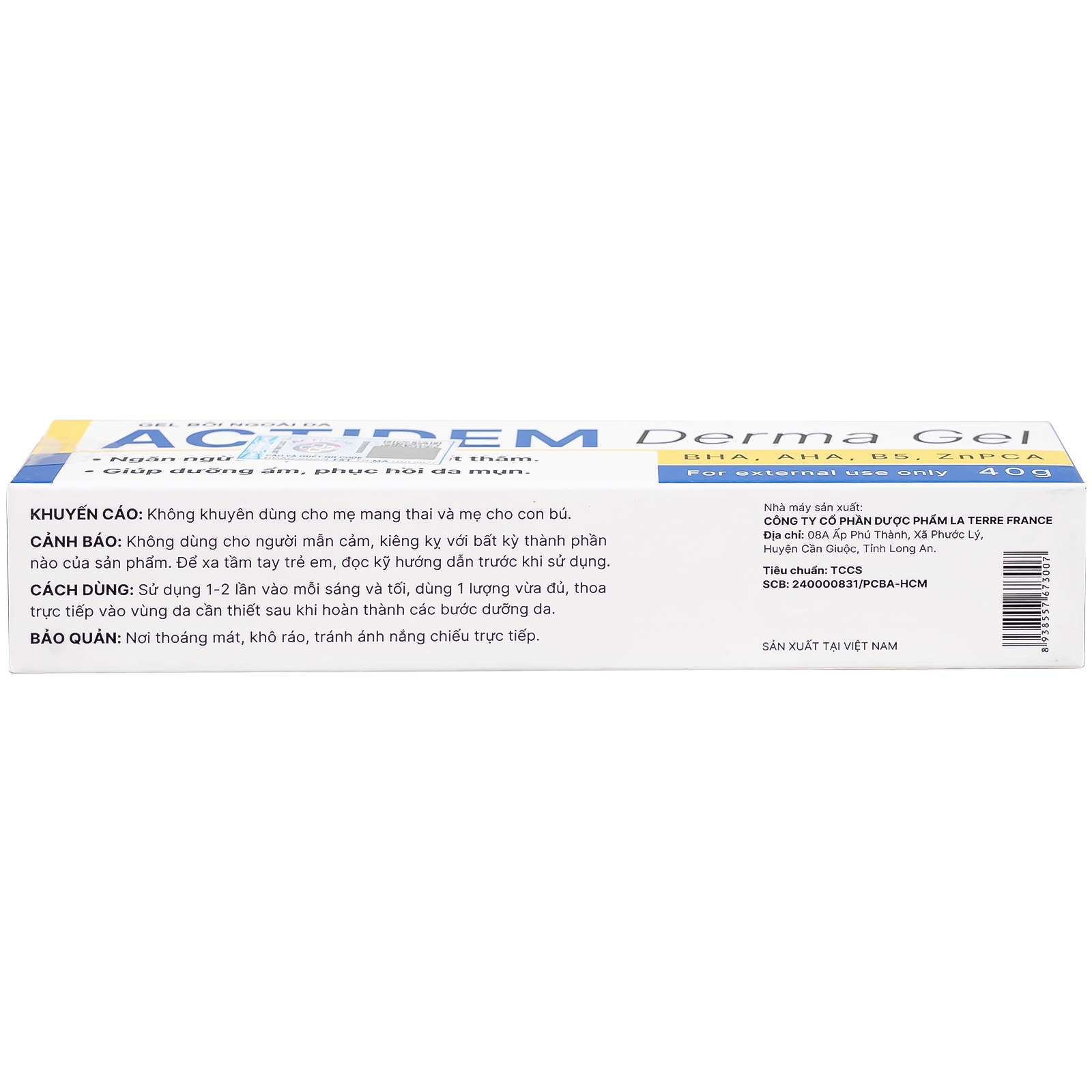 Hình ảnh Gel Actidem Derma giúp ngăn ngừa mụn, làm mờ vết thâm (40g)