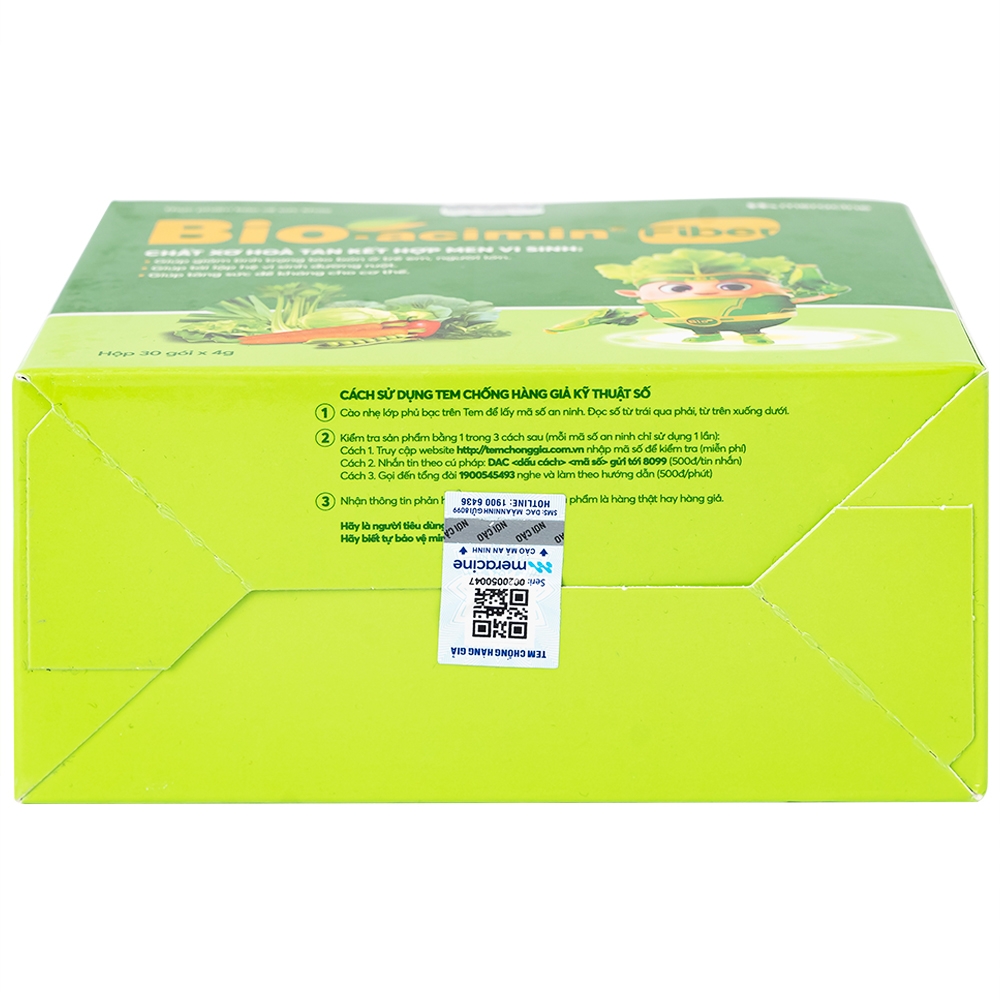Hình ảnh Cốm vi sinh Bio-acimin Fiber Meracine bổ sung chất sơ hòa tan, giảm tình trạng táo bón (30 gói)