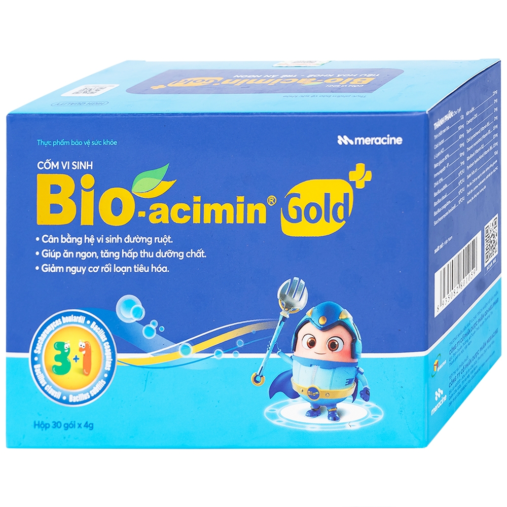 Hình ảnh Cốm vi sinh Bioacimin Gold Meracine cân bằng hệ vi sinh đường ruột, giảm nguy cơ rối loạn tiêu hóa (30 gói)
