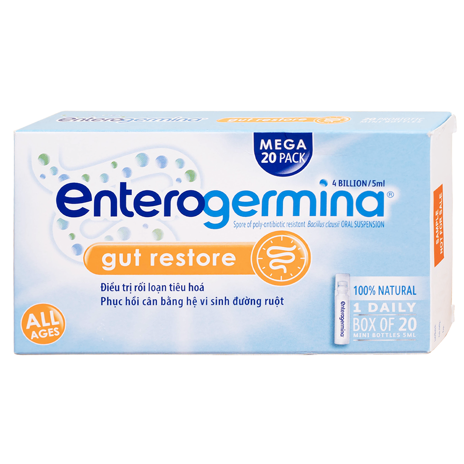 Hình ảnh Hỗn dịch uống men vi sinh Enterogermina 4 tỷ/5ml trị rối loạn tiêu hóa cấp và mạn tính (2 vỉ x 10 ống)