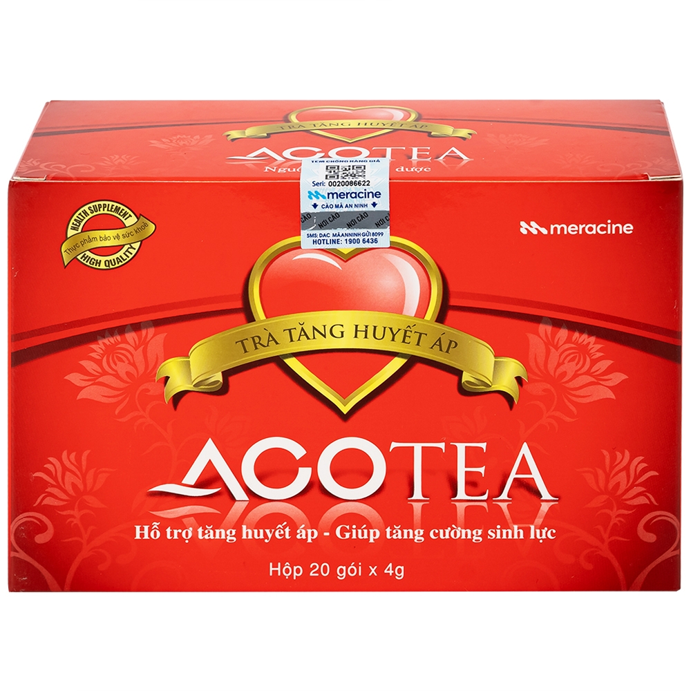 Hình ảnh Trà tăng huyết áp Acotea 4g Meracine hỗ trợ điều trị huyết áp thấp, tăng cường sinh lực (20 gói)