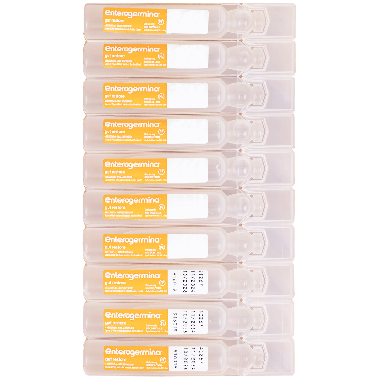 Hình ảnh Hỗn dịch uống men vi sinh Enterogermina 4 tỷ/5ml trị rối loạn tiêu hóa cấp và mạn tính (2 vỉ x 10 ống)