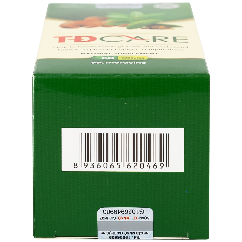 Hình ảnh Viên uống TĐCare Meracine giúp hạ đường huyết và cholesterol (60 viên) 