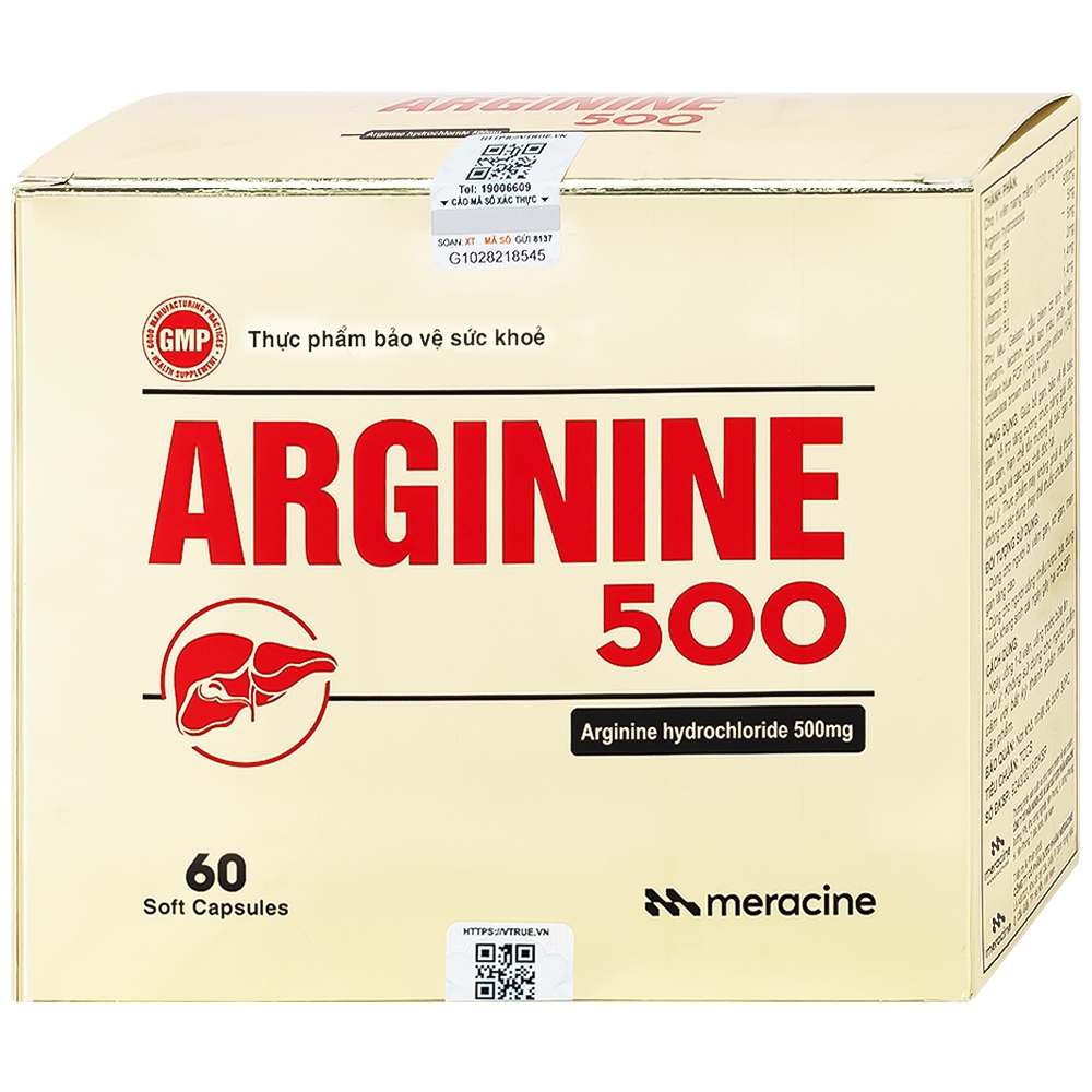 Hình ảnh Viên uống Arginine 500 Gia Nguyễn bổ gan, bảo vệ tế bào gan, tăng cường giải độc của gan (60 viên)
