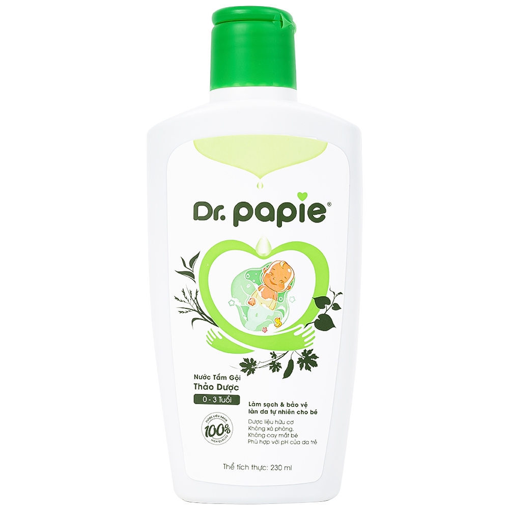 Hình ảnh Nước tắm gội thảo dược Dr.Papie Starmed làm sạch, làm dịu mát da, chăm sóc và bảo vệ da bé (230ml)