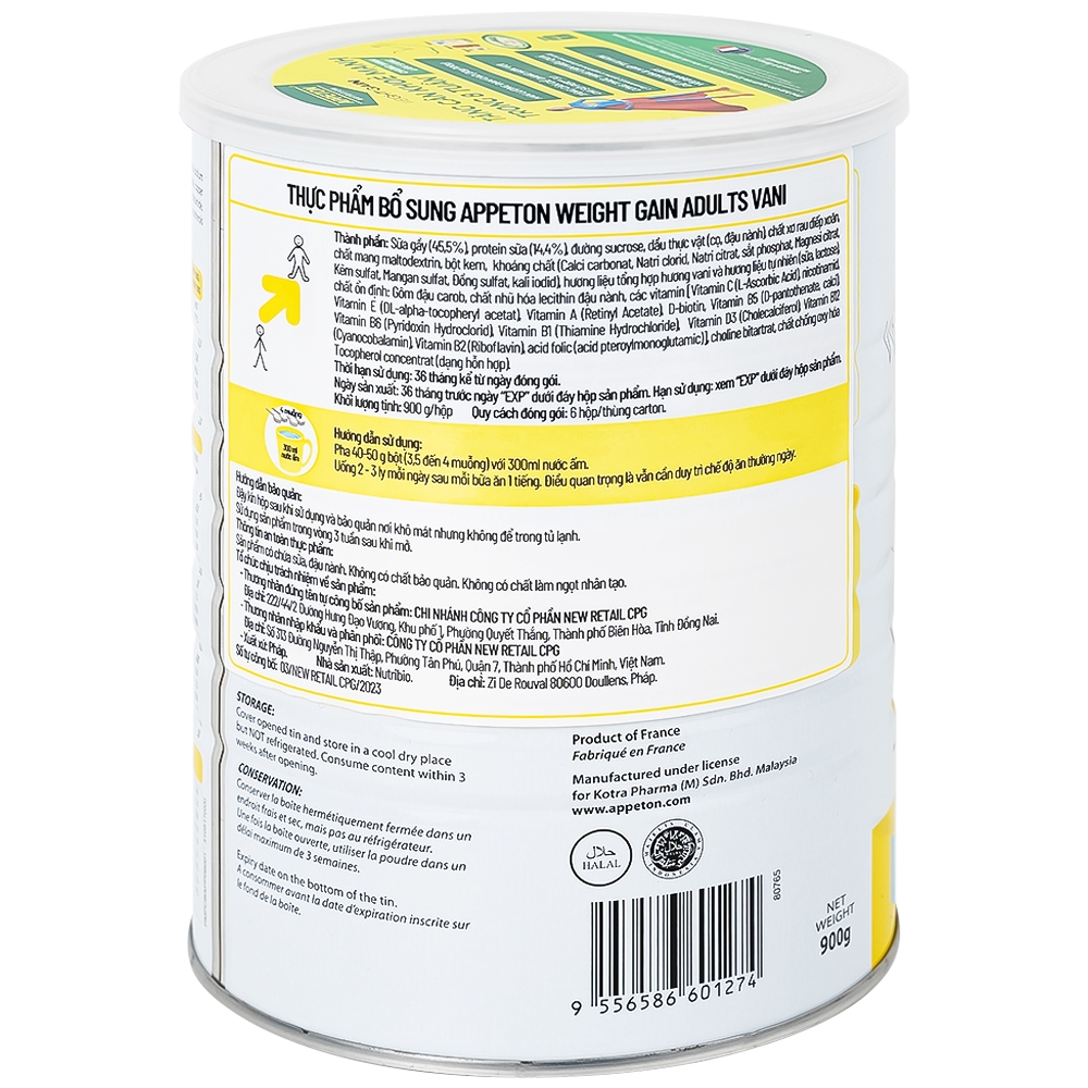 Hình ảnh Sữa tăng cân Appeton Weight Gain hương Vani giúp tăng cân hiệu quả và khỏe mạnh (900g)