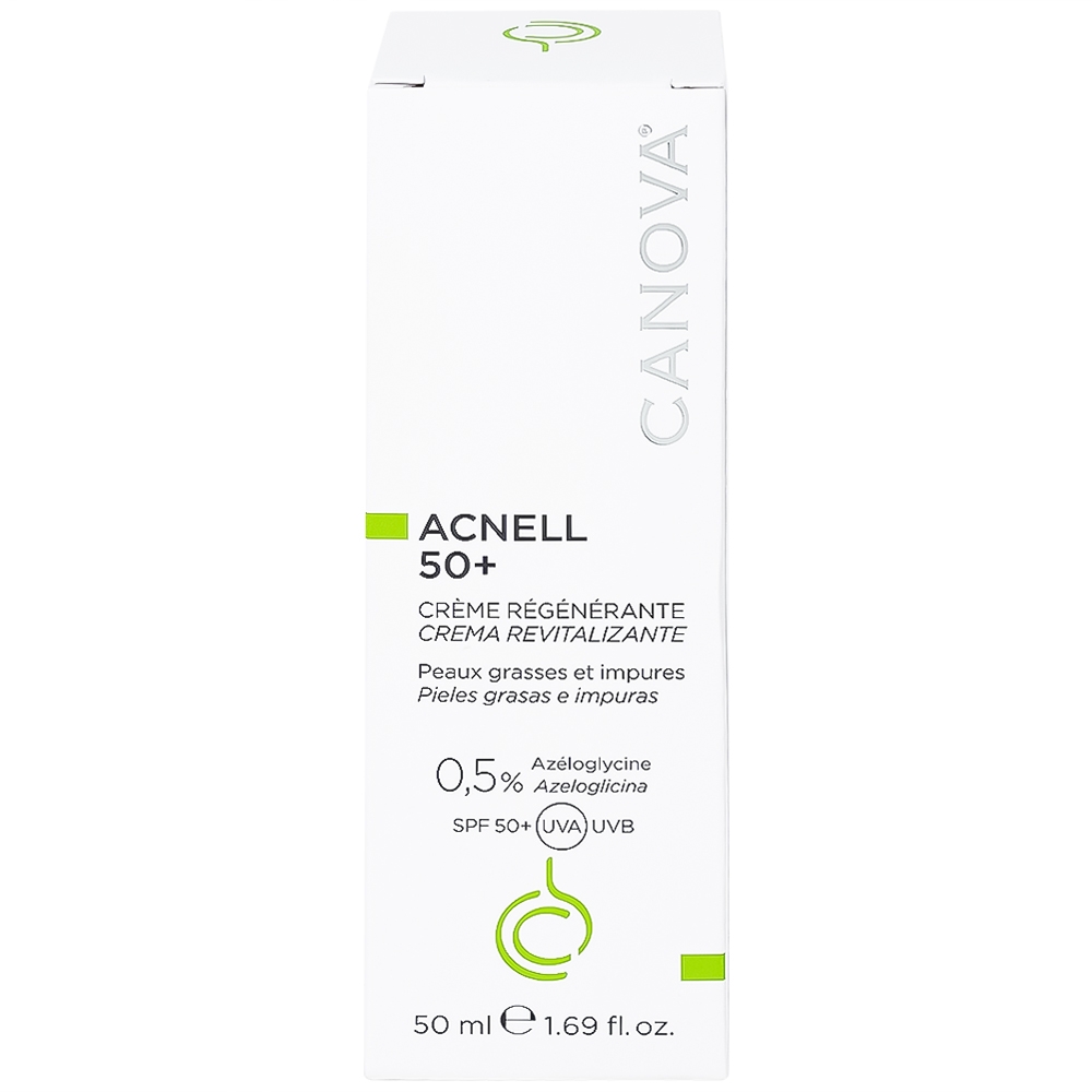 Hình ảnh Kem ngừa mụn ban ngày Canova Acnell 50+ giúp chăm sóc và dưỡng ẩm cho da bị mụn, da kích ứng và da nhạy cảm (50ml)
