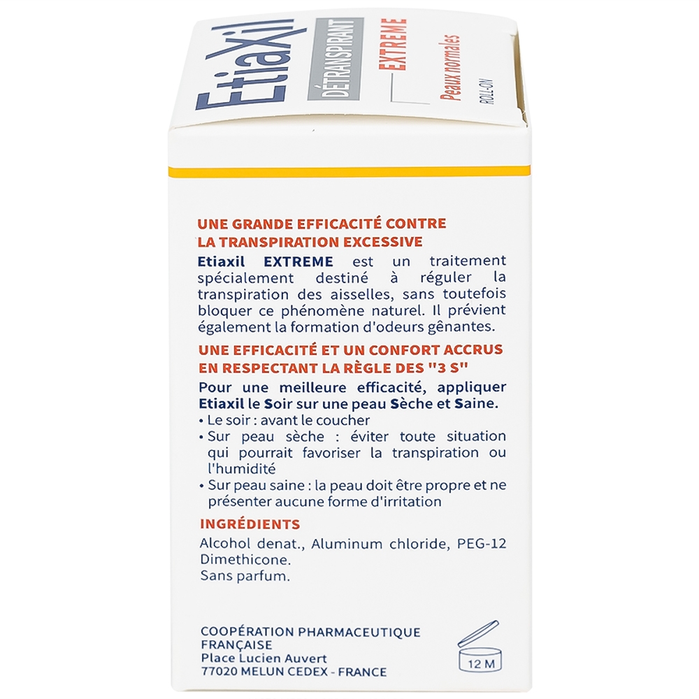 Hình ảnh Lăn khử mùi EtiaXil Detranspirant Aisselles Peaux Normales đặc trị khử mùi hôi cho vùng da dưới cánh tay (15ml)