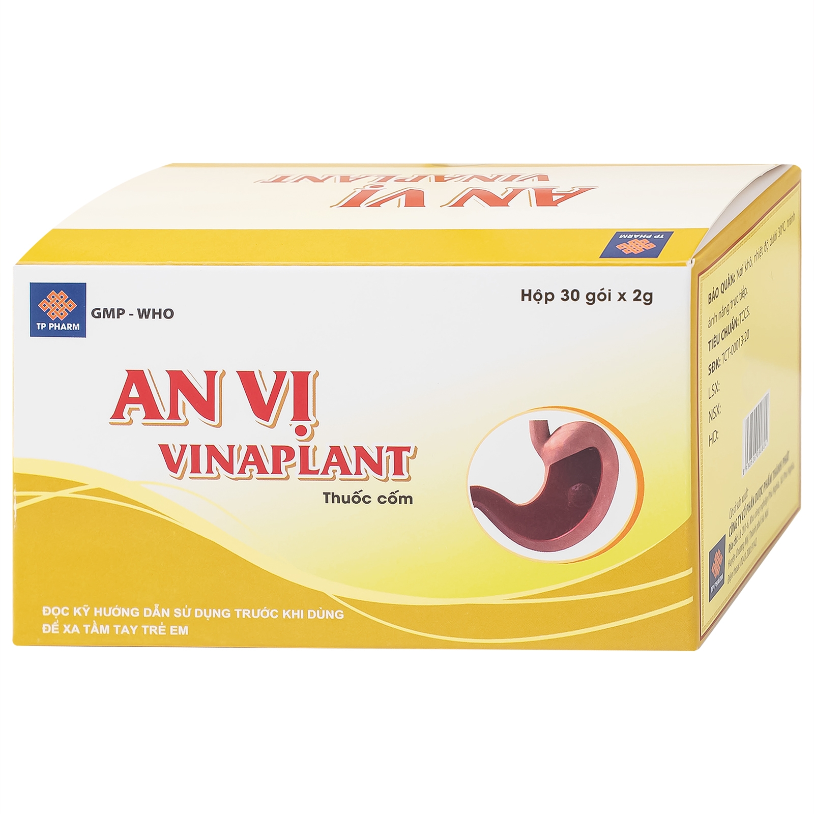 Hình ảnh Thuốc An Vị Vinaplant TP Pharm điều trị viêm loét dạ dày - tá tràng (30 gói x 2g)