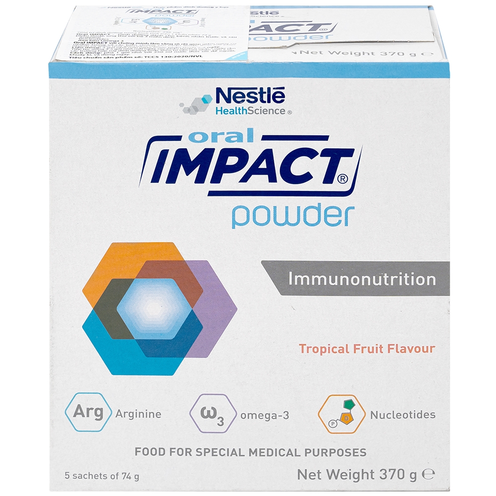 Hình ảnh Sữa Oral Impact Powder bổ sung dinh dưỡng, tăng cường miễn dịch trước và sau phẫu thuật (5 gói x 74g)