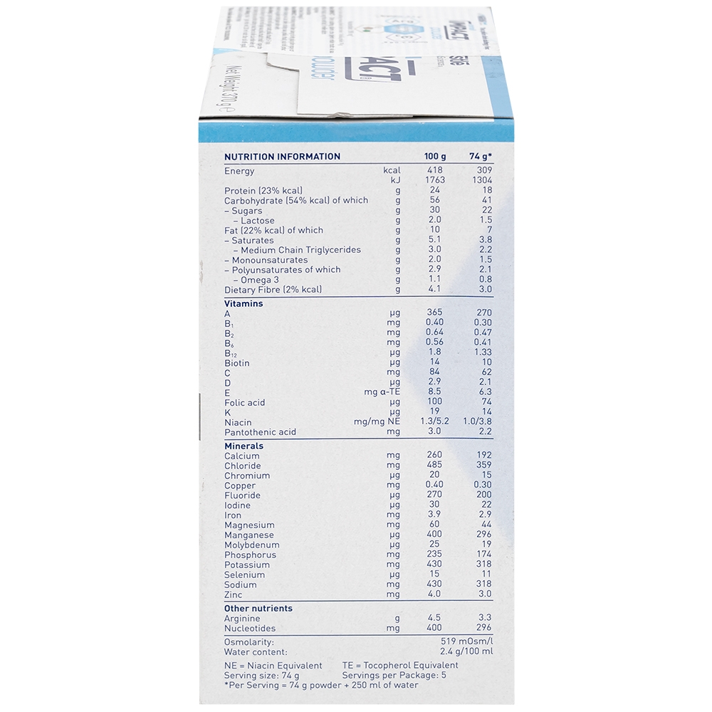 Hình ảnh Sữa Oral Impact Powder bổ sung dinh dưỡng, tăng cường miễn dịch trước và sau phẫu thuật (5 gói x 74g)