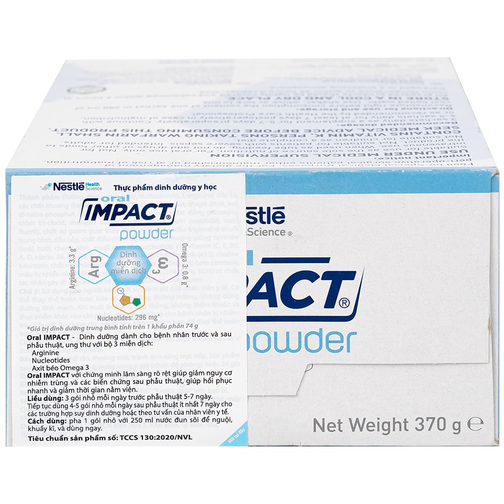 Hình ảnh Sữa Oral Impact Powder bổ sung dinh dưỡng, tăng cường miễn dịch trước và sau phẫu thuật (5 gói x 74g)