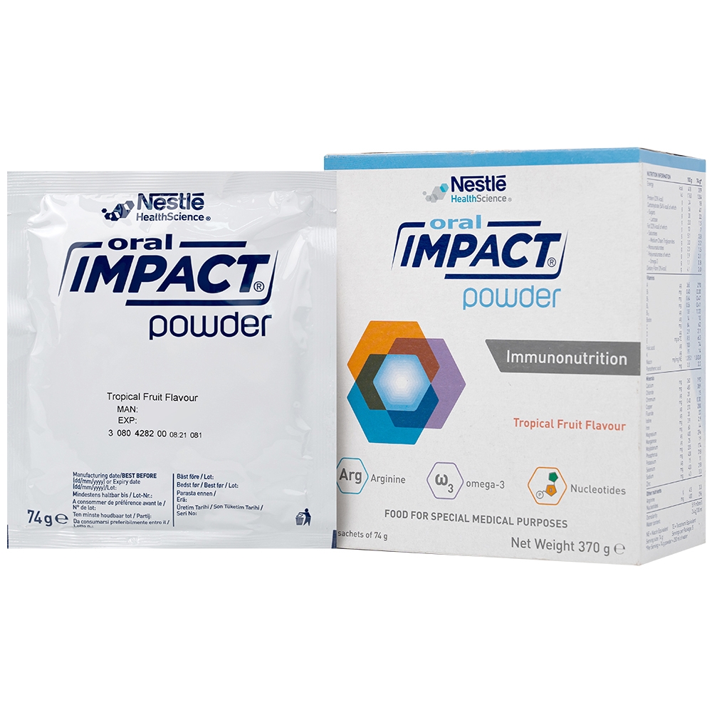 Hình ảnh Sữa Oral Impact Powder bổ sung dinh dưỡng, tăng cường miễn dịch trước và sau phẫu thuật (5 gói x 74g)