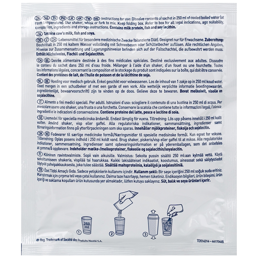 Hình ảnh Sữa Oral Impact Powder bổ sung dinh dưỡng, tăng cường miễn dịch trước và sau phẫu thuật (5 gói x 74g)