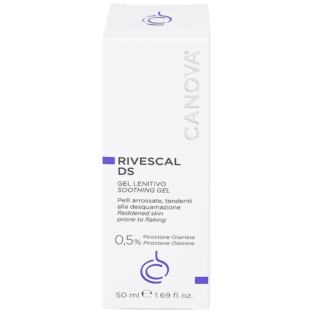 Hình ảnh Gel Canova Rivescal DS Soothing gel Siflarma làm dịu da, ngăn ngừa tiết bã nhờn, giảm ngứa da (50ml)
