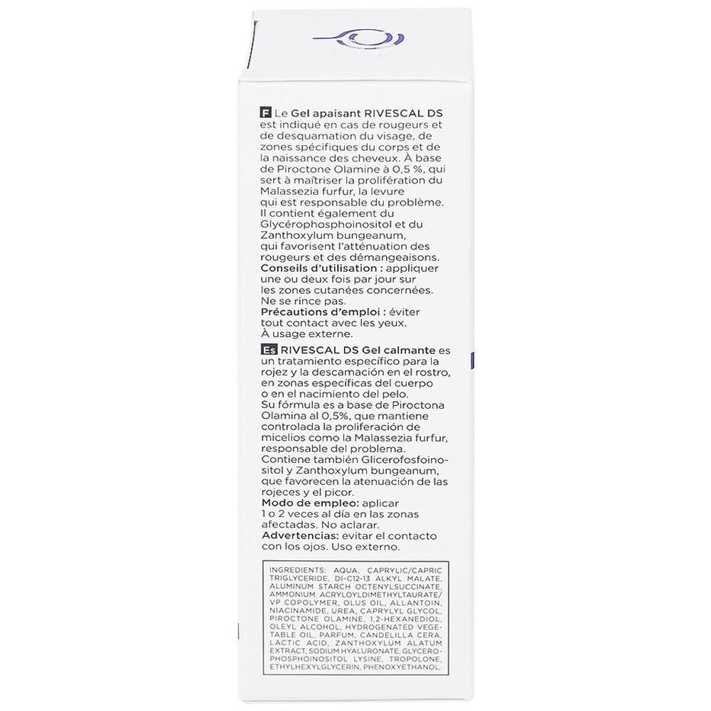 Hình ảnh Gel Canova Rivescal DS Soothing gel Siflarma làm dịu da, ngăn ngừa tiết bã nhờn, giảm ngứa da (50ml)