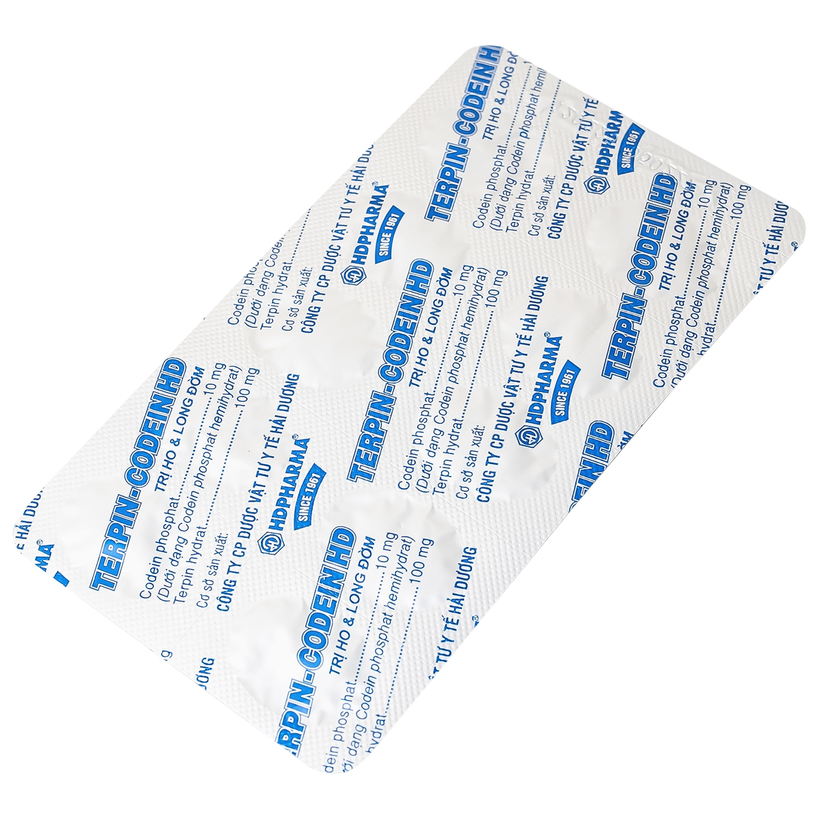 Hình ảnh Thuốc Terpin-codein HD Hdpharma điều trị triệu chứng ho khan hoặc kích ứng (5 vỉ x 10 viên)