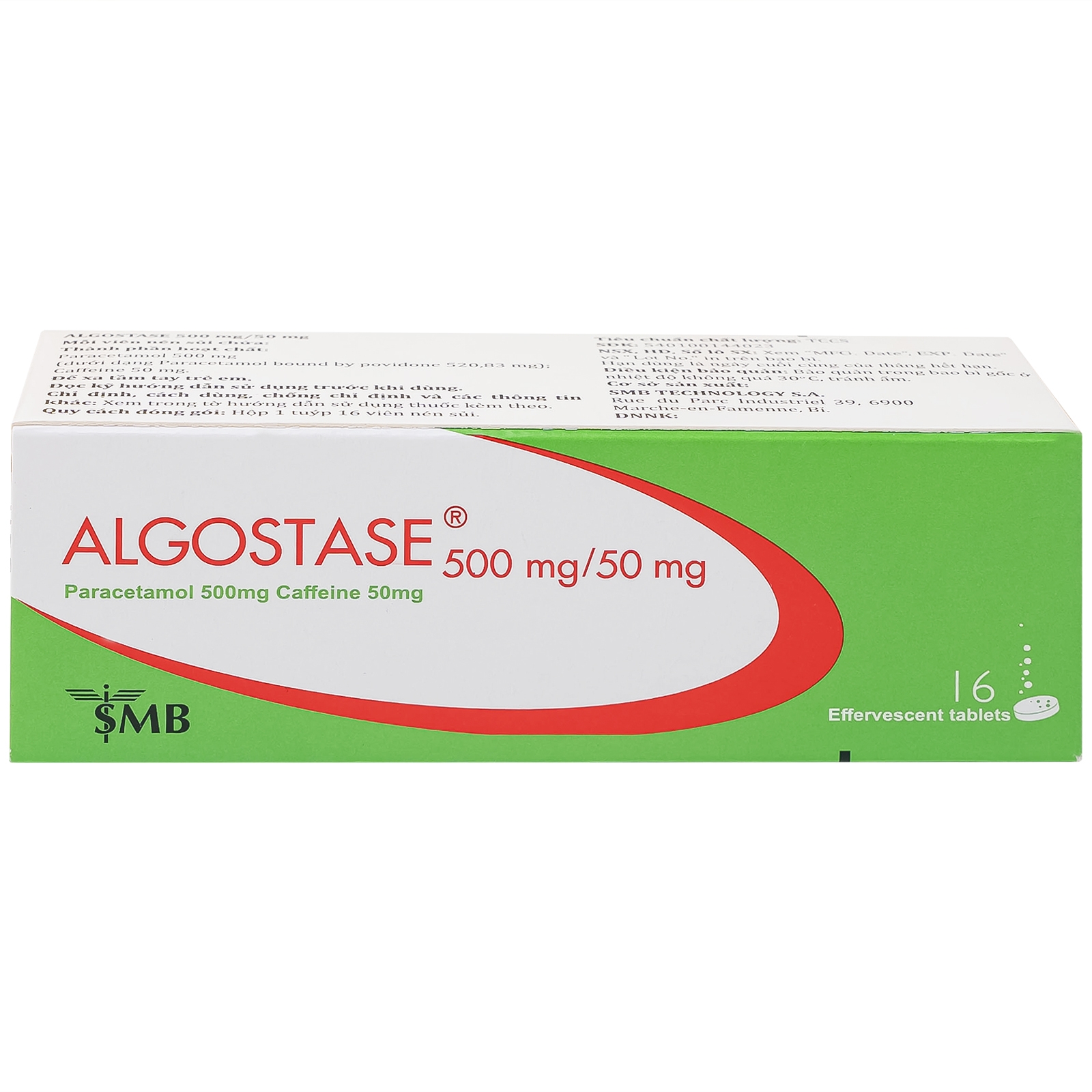 Hình ảnh Thuốc Algostase 500mg/50mg SMB điều trị đau nhẹ đến vừa và hạ sốt (16 viên)