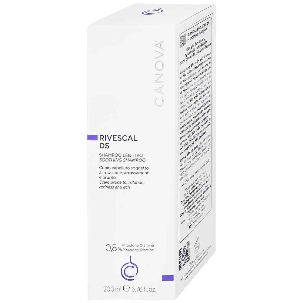 Hình ảnh Dầu gội Canova Rivescal DS Soothing Shampoo Biomedico làm dịu da, ngăn ngừa tiết bã nhờn (200ml)