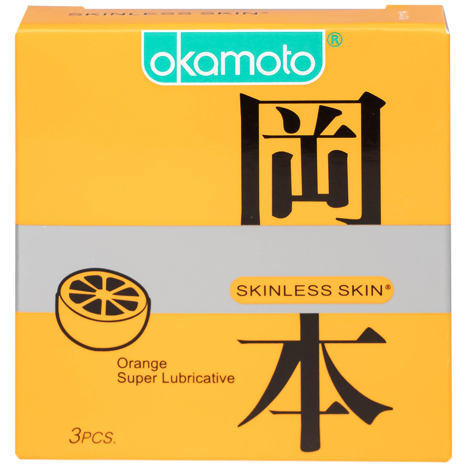 Hình ảnh Bao Cao Su Okamoto Skinless Skin Orange siêu bôi trơn hương cam (3 cái)