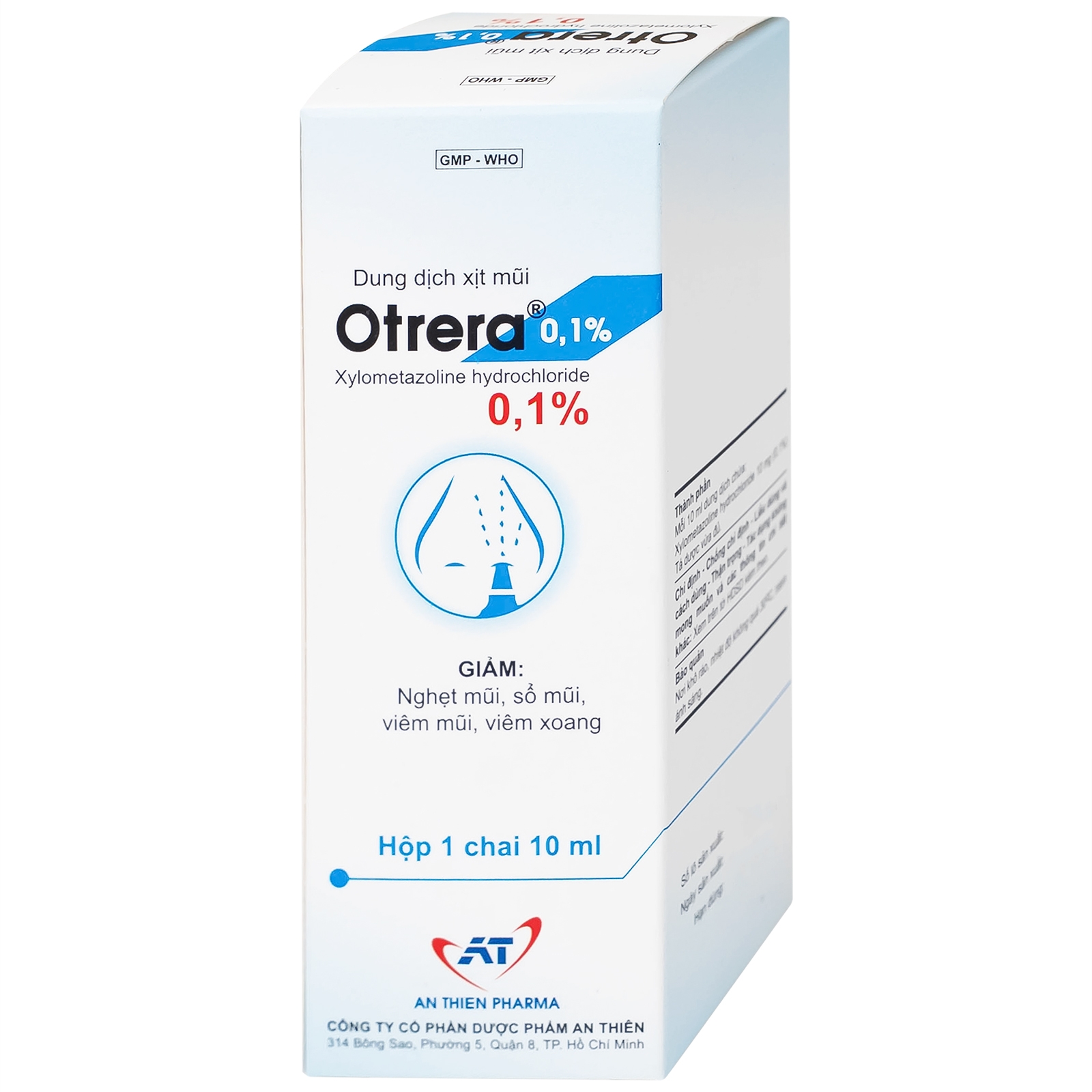 Hình ảnh Dung dịch xịt mũi Otrera 0.1% An Thiên giảm nghẹt mũi và sung huyết mũi (10ml)