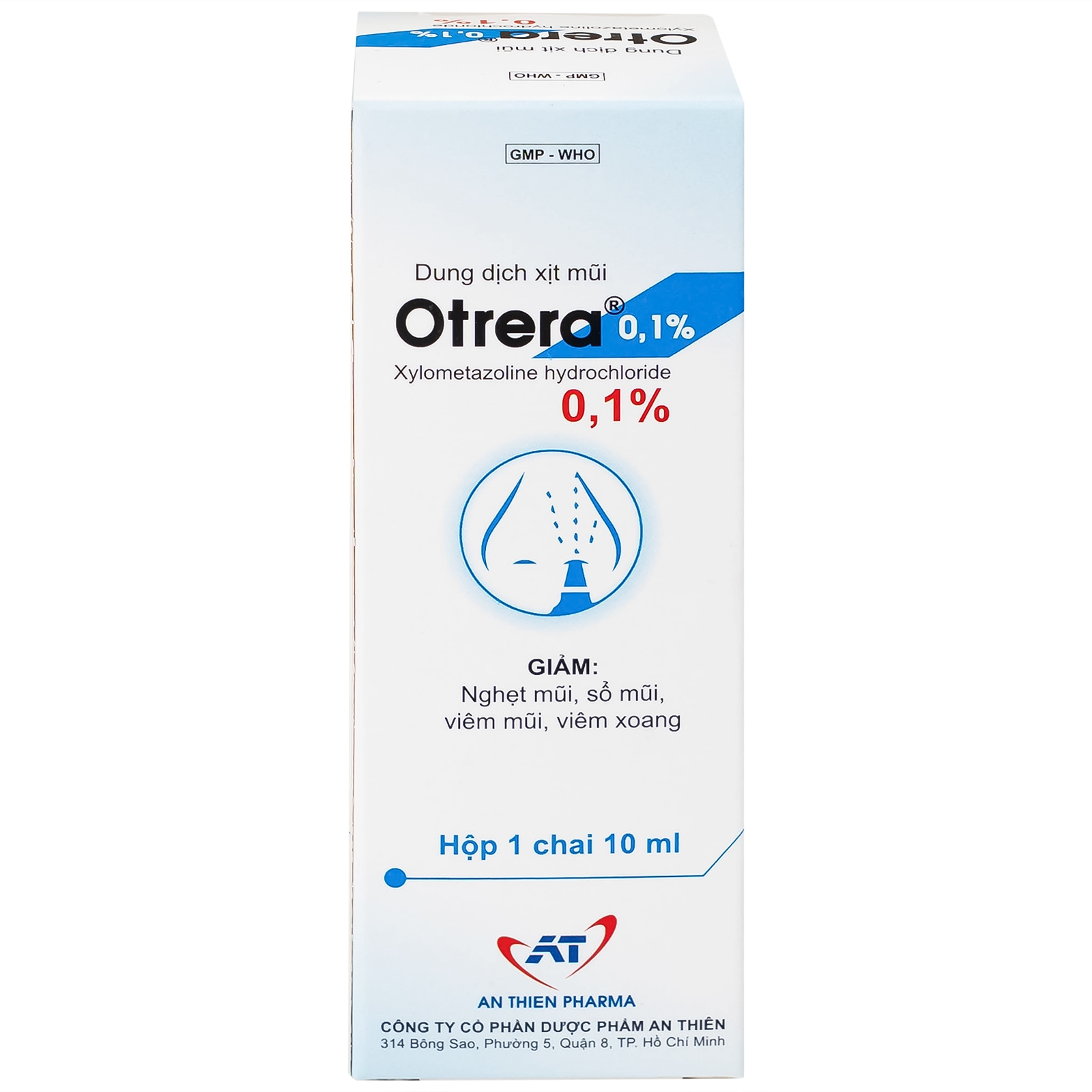 Hình ảnh Dung dịch xịt mũi Otrera 0.1% An Thiên giảm nghẹt mũi và sung huyết mũi (10ml)
