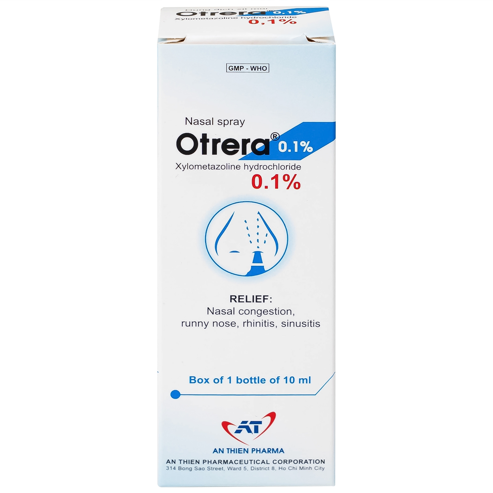 Hình ảnh Dung dịch xịt mũi Otrera 0.1% An Thiên giảm nghẹt mũi và sung huyết mũi (10ml)
