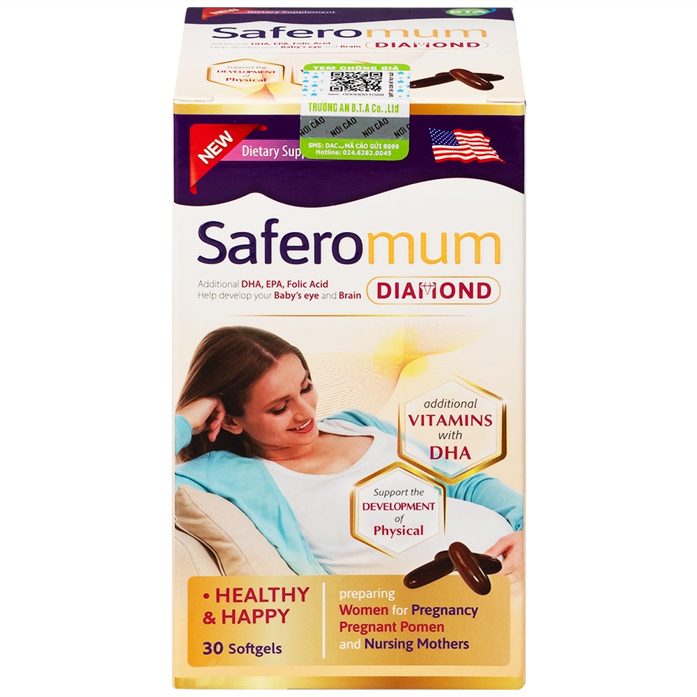 Hình ảnh Viên uống Saferomum Diamond AVA Pharmaceutical bổ sung DHA, EPA và một số vitamin, khoáng chất (30 viên)