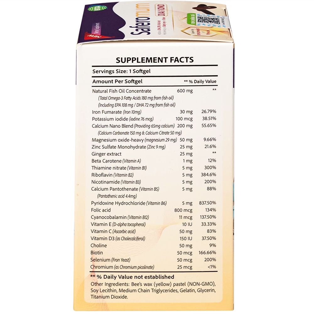 Hình ảnh Viên uống Saferomum Diamond AVA Pharmaceutical bổ sung DHA, EPA và một số vitamin, khoáng chất (30 viên)