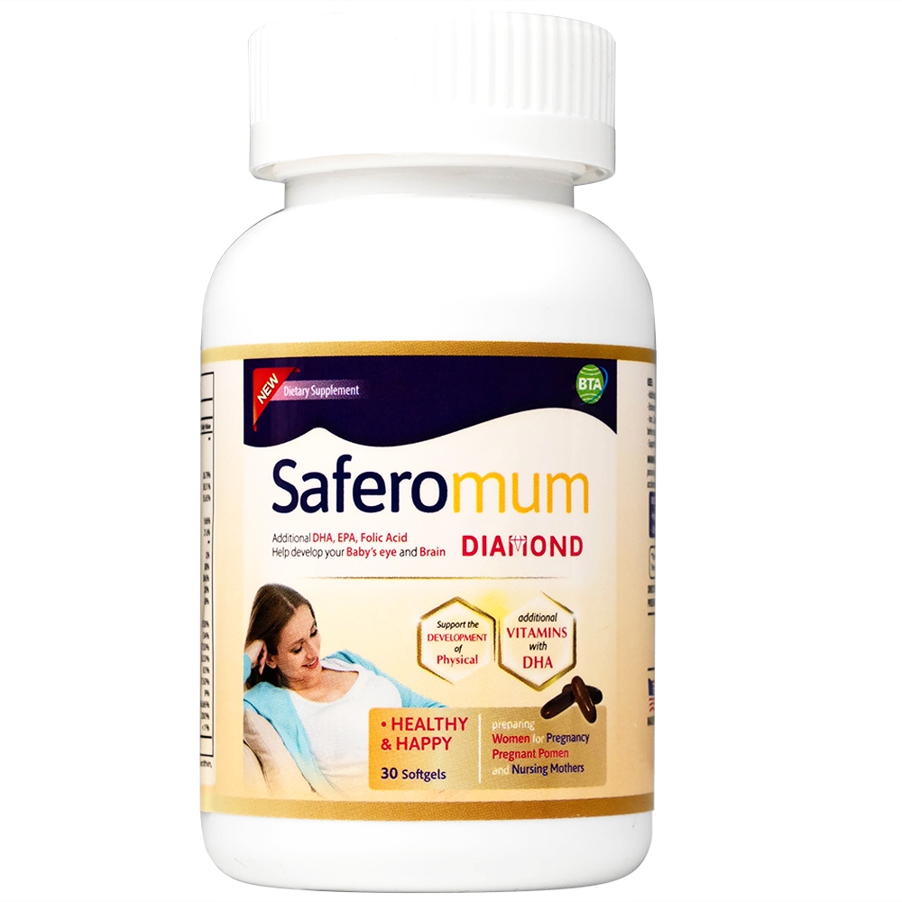 Hình ảnh Viên uống Saferomum Diamond AVA Pharmaceutical bổ sung DHA, EPA và một số vitamin, khoáng chất (30 viên)