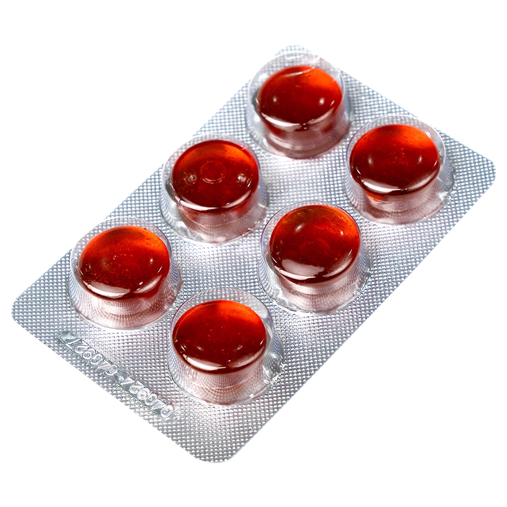 Hình ảnh Viên ngậm không đường Heviho Thái Minh hỗ trợ giảm ho, giảm đờm, giảm đau họng (3 vỉ x 6 viên)