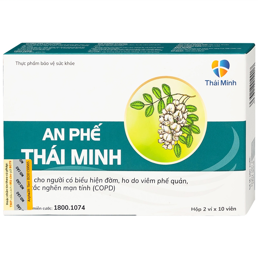 Hình ảnh Viên uống An Phế Thái Minh hỗ trợ giảm đờm, giảm ho (2 vỉ x 10 viên)