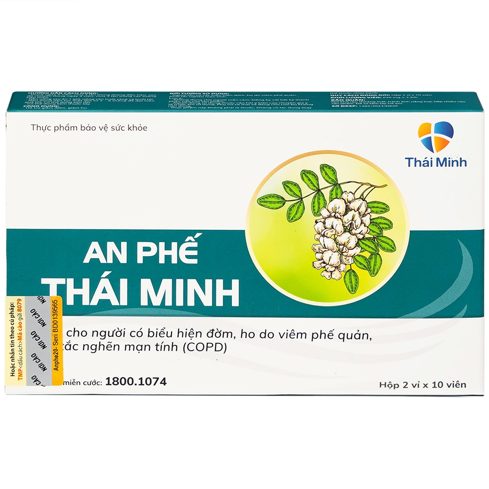 Hình ảnh Viên uống An Phế Thái Minh hỗ trợ giảm đờm, giảm ho (2 vỉ x 10 viên)